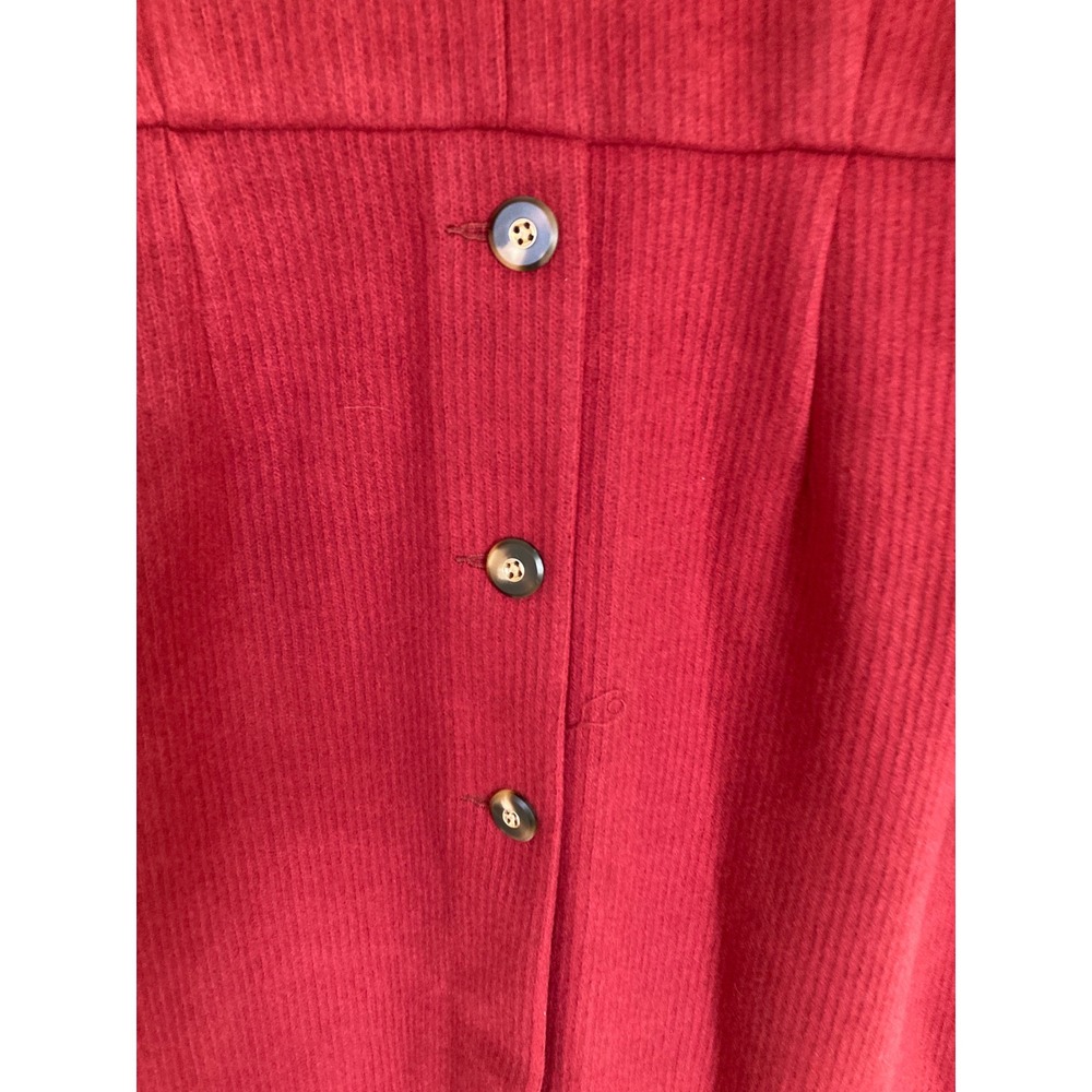 Cabi Sunday Coat 4672 Red Ribbed Textured Button Front Longline Jacket Womens M - Picture 7 of 12
